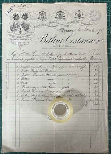 Rare invoice church - , furniture