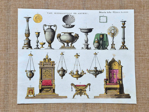 Antique print furnishings - antique,
